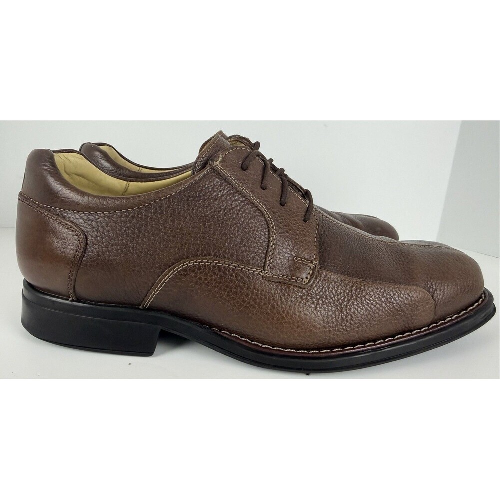 Studio Belvedere Bay Bridge Pebbled Leather Oxford Dress Shoes, Brown, 10.5 EEE - Picture 5 of 16